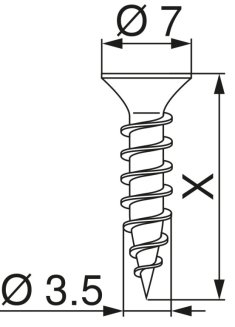 Саморез 3,5 х 15 мм, потайная головка