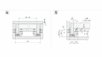 Комплекты B-Slide DB8782Zn частичное выдвижение с доводчиком