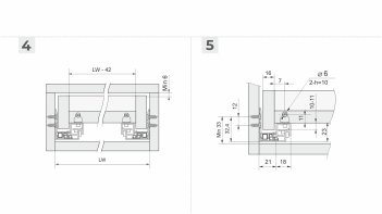 Комплекты B-Slide DB8786Zn частичное выдвижение push-to-open