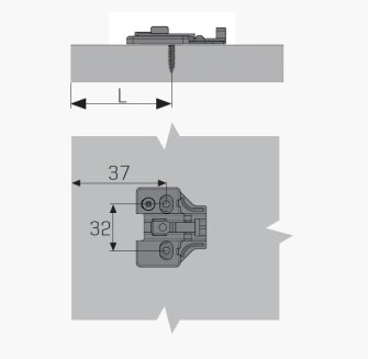Регулируемая монтажная планка для петли 165° Track c доводчиком