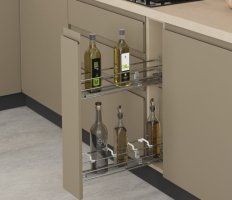 Бутылочница в базу 150 мм,частичное выдвижение, направляющие BLUM